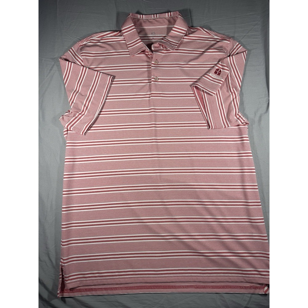 Southern Tide Men's Red & White Striped Short Sleeve Polo Size XL